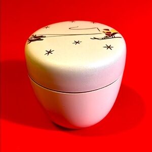 Iwao Yamakawa White Tea Canister w/Christmas Scene